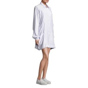 free people fade away mini shirt dress light grey